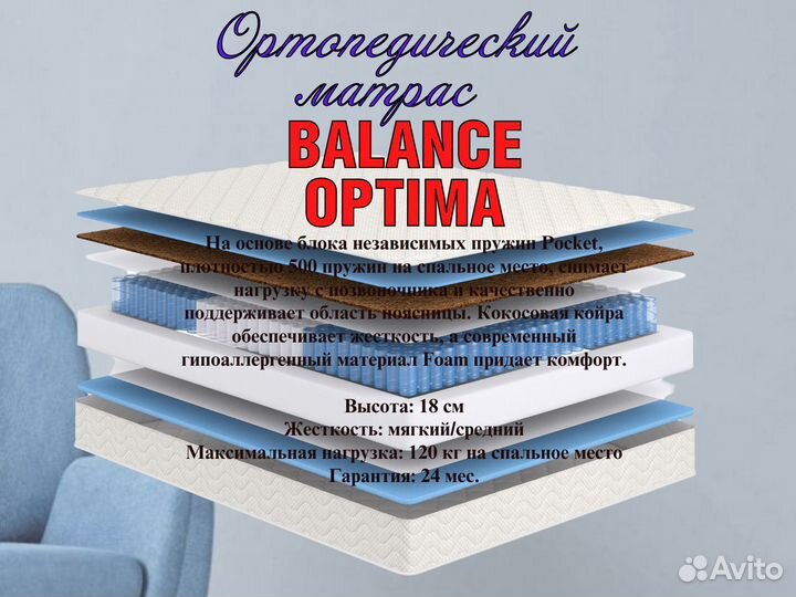 Ортопедический матрас blance optima 140*200