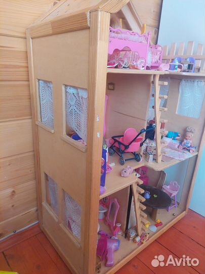 Кукольный домик с мебелью большой