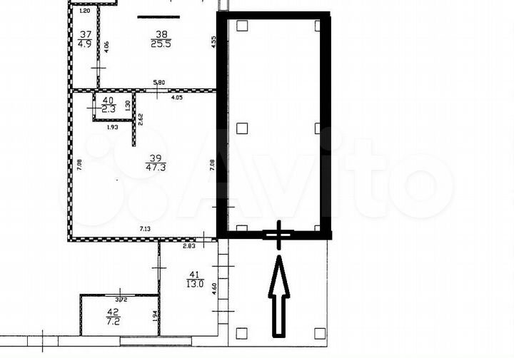 Свободного назначения, 45 м²