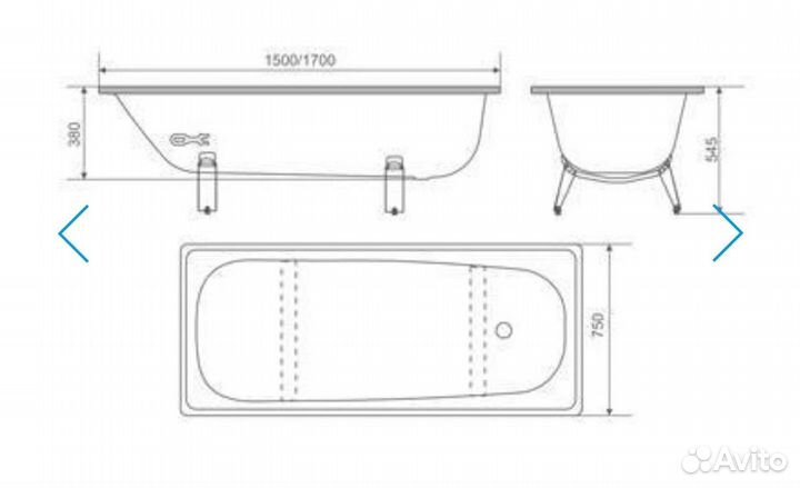 Ванна стальная новая