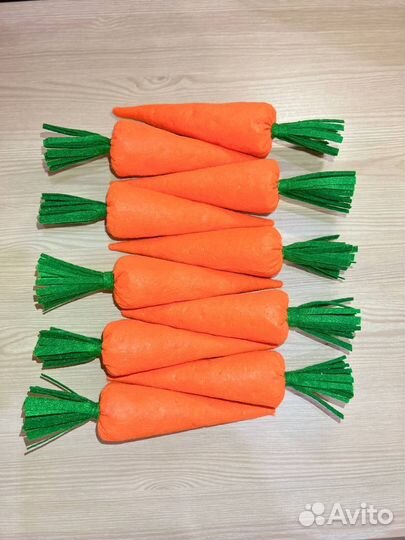 Морковка из фетра, огород, грядка, овощи