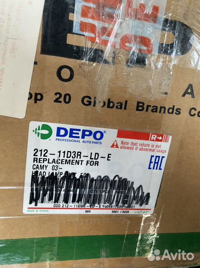 Фара правая на toyota camry 30