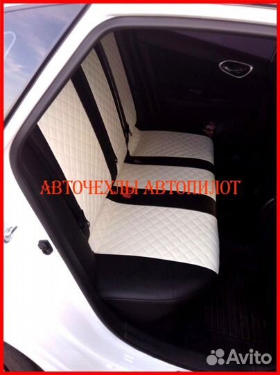 Чехлы Автопилот Nissan Sentra из экокожи чёрно-бел