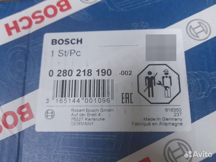 Bosch 0280218190 Датчик расхода воздуха