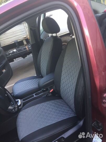 Чехлы Ford Focus Экокожа ромб Автопилот