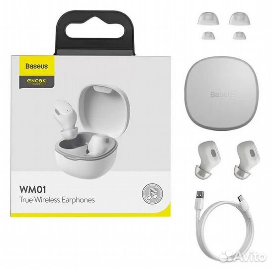 Наушники беспроводные Baseus Encok WM01 белые