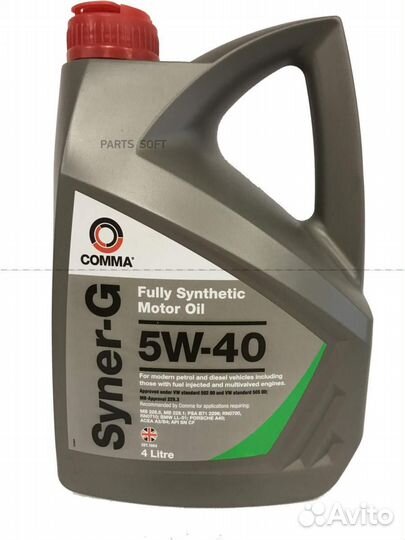 Comma SYN4L comma 5W40 syner-G (4L) масло мот.син