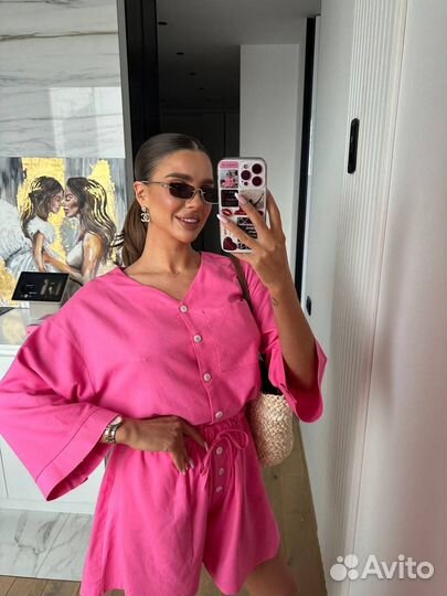 Стилтный костюм двойка рубашка и шорты