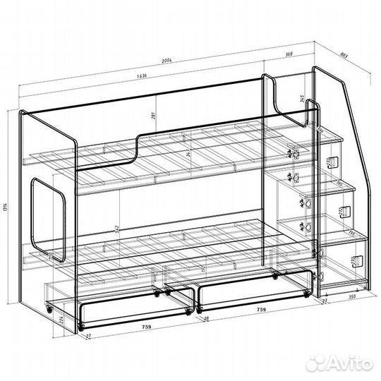 Двухъярусная кровать