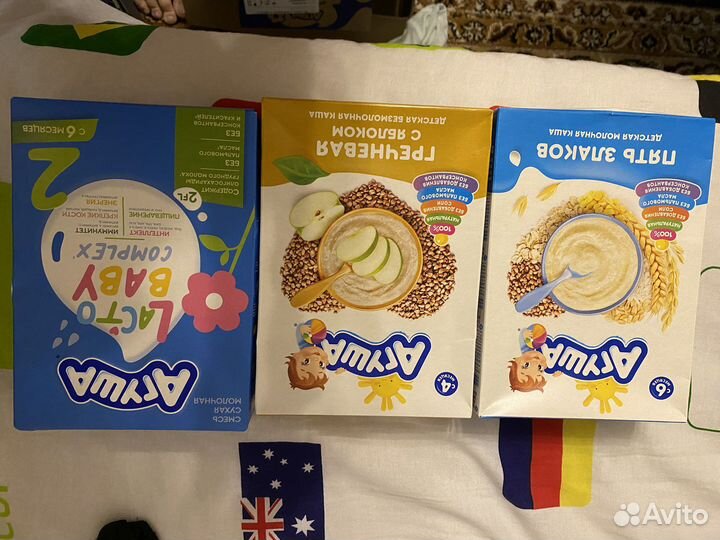 Пюре Агуша мясное и овощное, каши и смесь Агуша