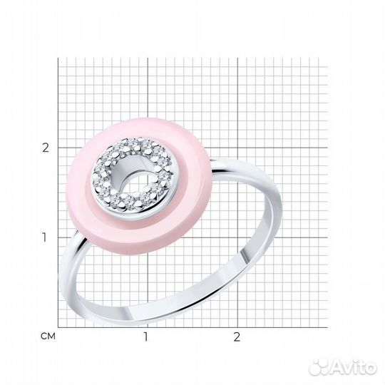 Серебряное Кольцо керамика