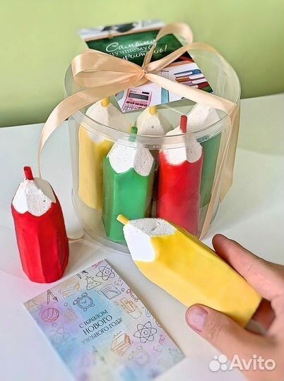 Из зефира, подарок учителю, карандаши съедоб