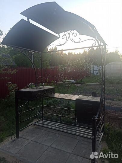 Мангал с печью под казан