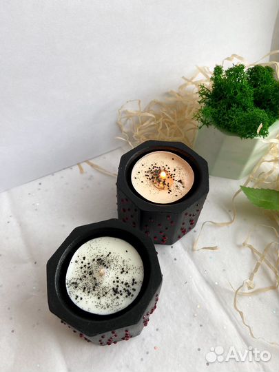 Подсвечник из гипса. Для чайных свечей