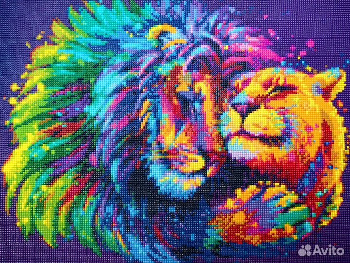 Готовая алмазная картина на холсте