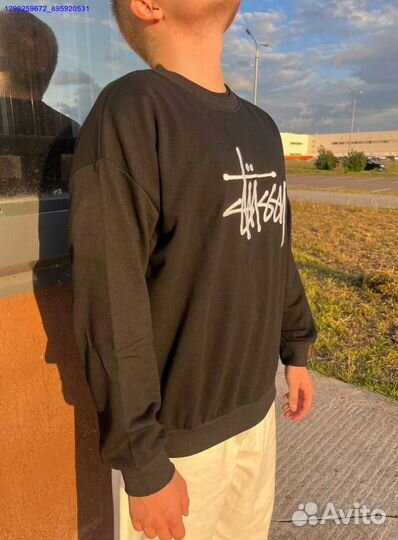 Свитшот Stussy серый, чёрный (Арт.41128)