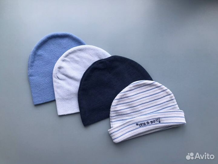Шапки детские для мальчиков 0-6 месяцев
