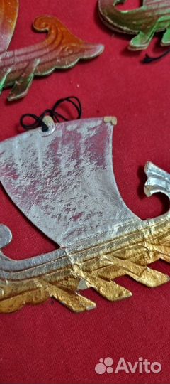 Елочные игрушки СССР. Картон. Корабль. Картонаж