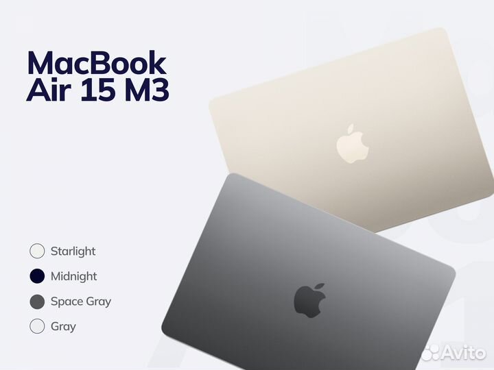 MacBook Air 13 M3(2024) 256/512GB(Все цвета)