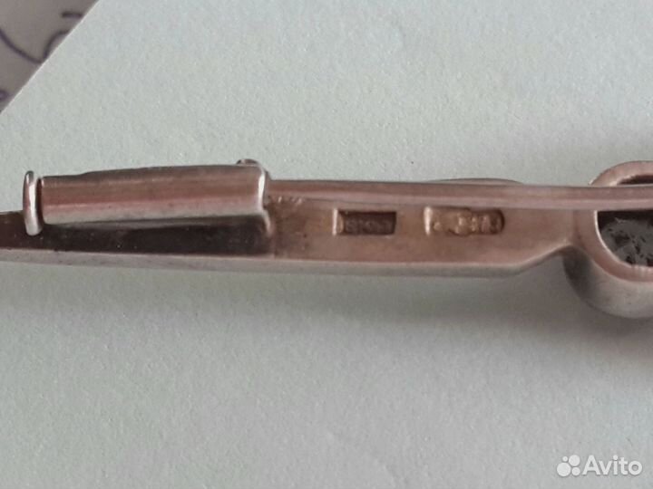 Редкая брошь из серебра 875 пр.Ранние Советы