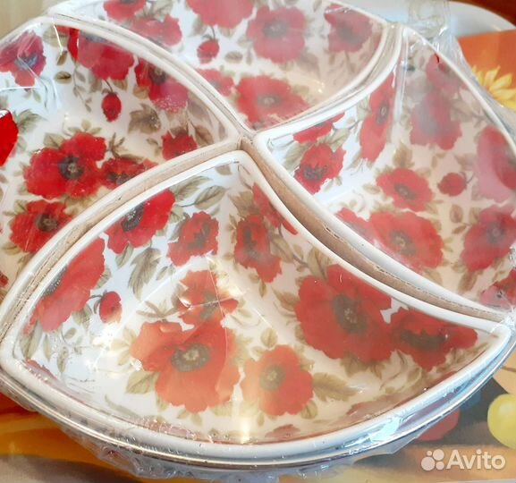 Салатница фарфор Маки 25 см