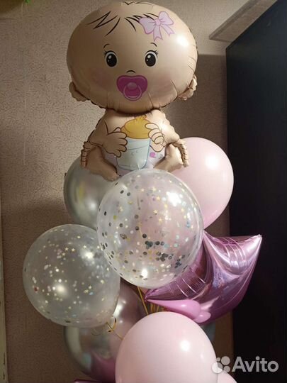 Воздушные шары на выписку фонтан