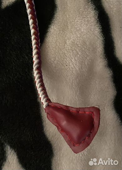 Казачья нагайка красно-белая из натуральной кожи