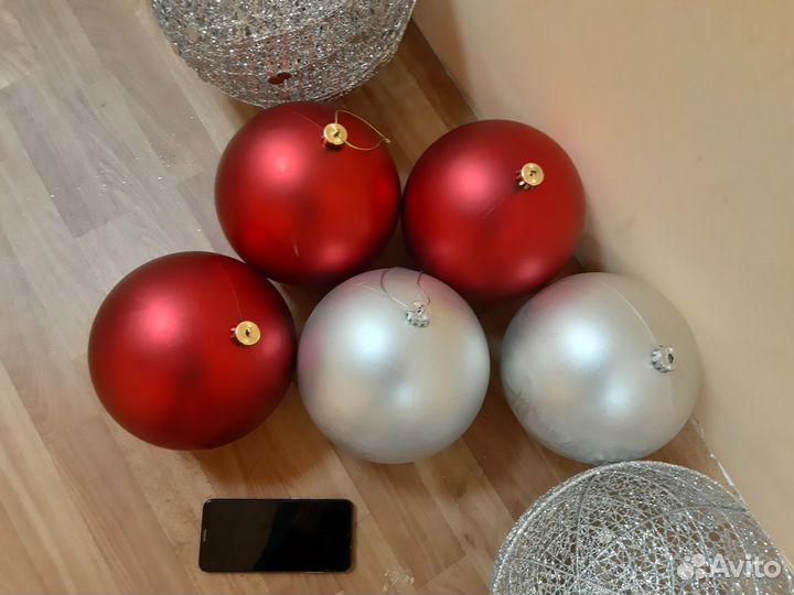 Шары новогодние большие на ёлку 20см и 30см