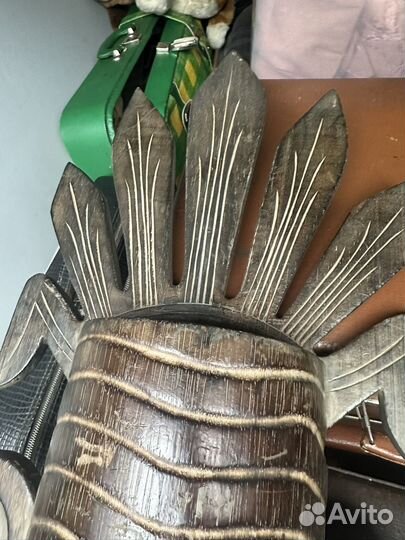 Маска африка дерево черное огромная редкость