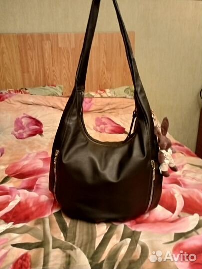 Сумка женская натуральная кожа черная
