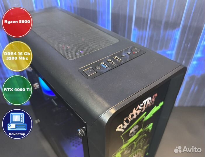 Мощный пк AMD5600-RTX4060Ti-16DDR4-JPY80153427-A520
