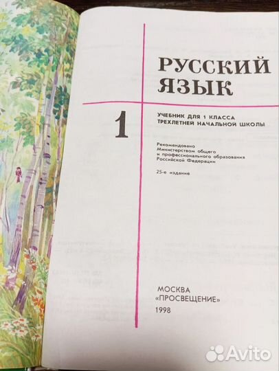 Учебник русский язык 1 класс Закожурникова 1998