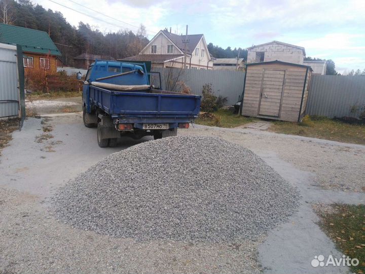 Привезу щебень, отсев, чернозем. От1 до 3 тн