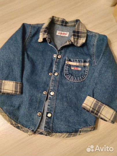 Джинсовая рубашка детская