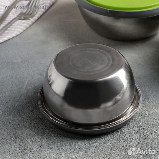 Набор салатников из нержавеющей стали с крышками «