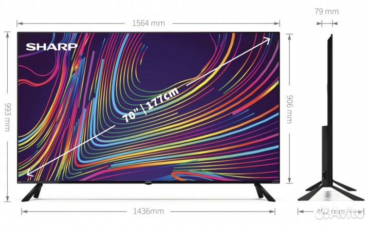 Новый телевизор 70 дюйм Sharp 70cl5ea