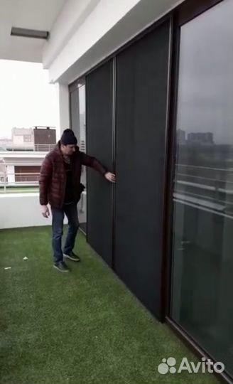 Москитные двери плиссе RAL 8017