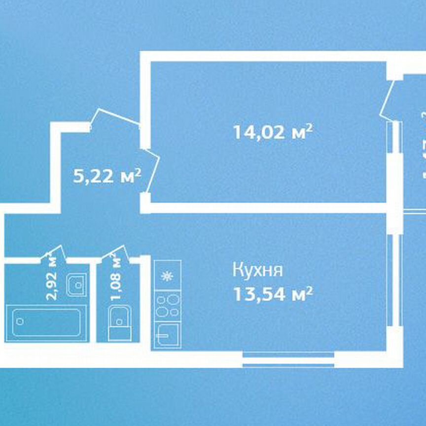 1-к. квартира, 38,3 м², 5/9 эт.