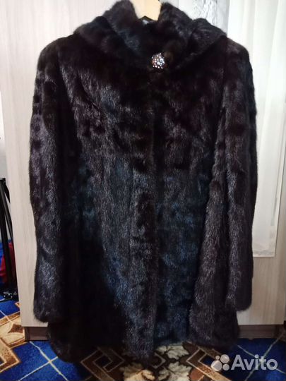 Шуба норковая с капюшоном 42 44 размер