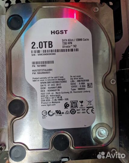 Жесткий диск hgst Ultrastar 7k2 2TB 7200rpm SATA 6
