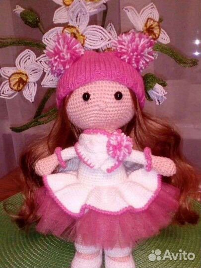 Вязаная игрушка ручной работы, кукла
