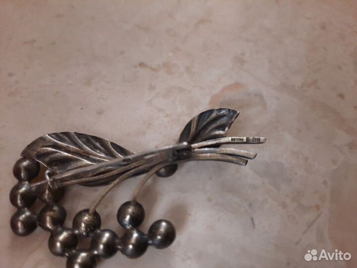Брошь серебро СССР 875 пробы