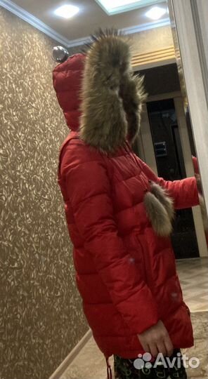 Пуховик женский / детский красный размер 40-42