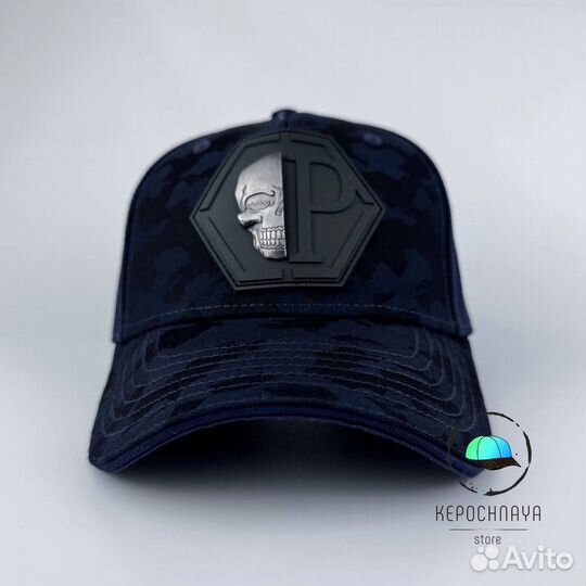 Бейсболка Phillipp Plein Металл череп синяя