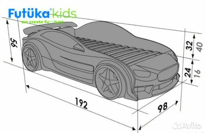 Детская кровать машинка Mercedes 3D