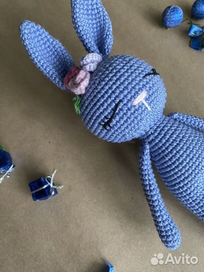 Заяц вязаный крючком/амигуруми/зайчик из хлопка