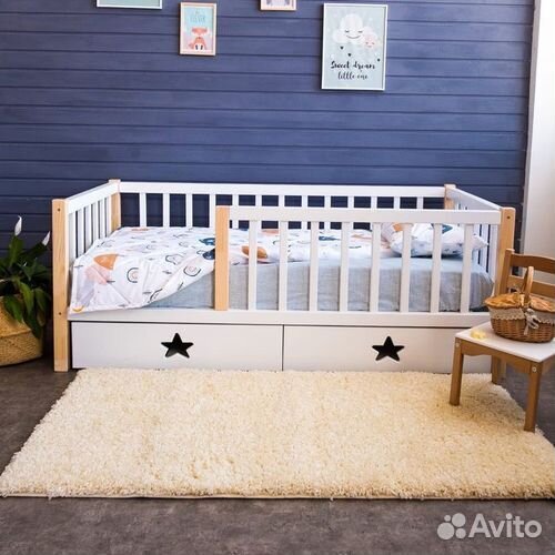 Кроватка сингл из натурального дерева от 2х лет вы