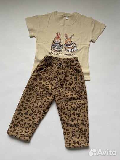 Детские штаны леопардовые 80