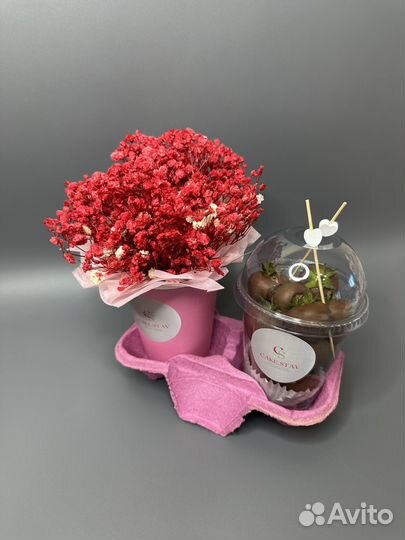 Клубника в шоколаде + гипсофила