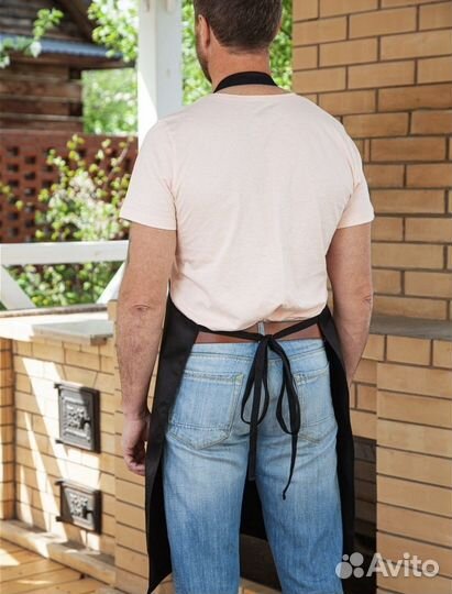 Фартук мужской кухонный черный подарок для мужчин